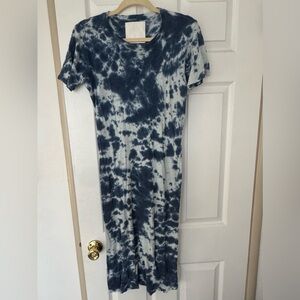 MOTHER Blue Tie-Dye Midi Dress